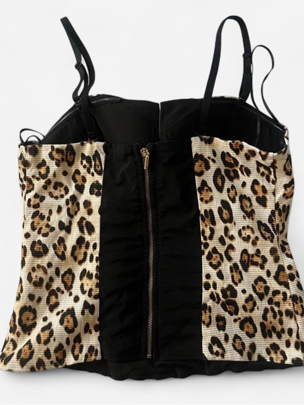 Guess Leopard-Print Bustier Cami with Black Straps - Picture 2 of 6